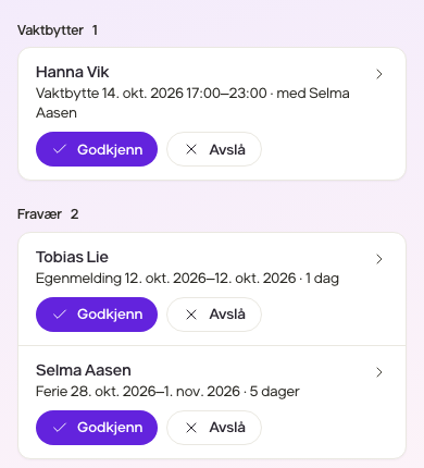 Godkjenn fra telefonen